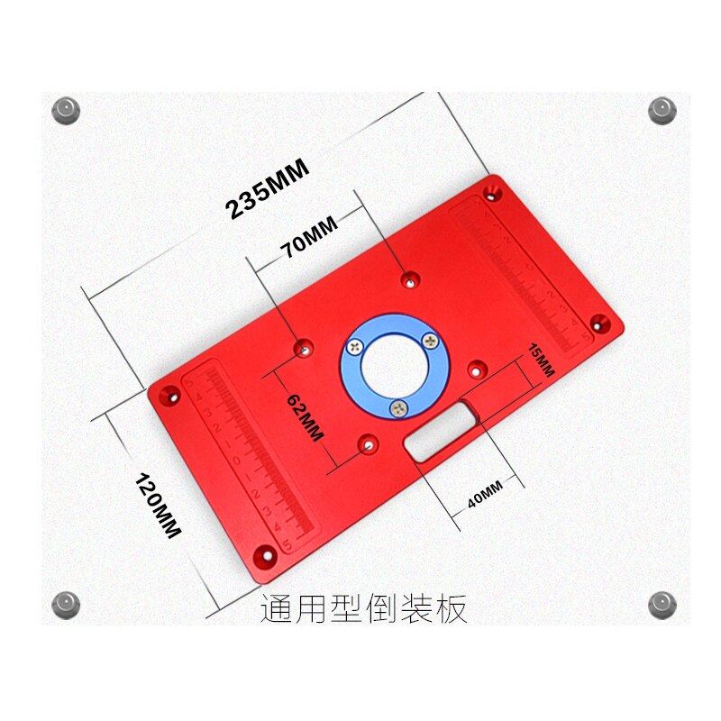 Aluminum Router Table Insert Plate w/ 2 Router Insert Rings For Woodworking Benches Router RT0700C red: Universal