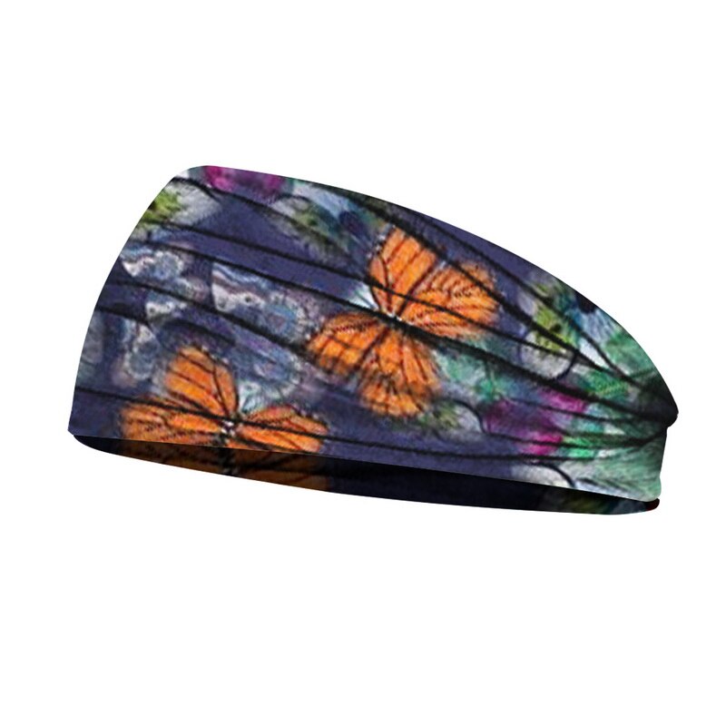 Butterfly Wide Sport Yoga Headbands for Women Cotton Solid Leopard Knot Boho Turban Headwrap Bandana Girls Hair Accessories: 1PCS-color 2