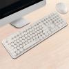 Wireless Keyboard Mouse Set 2.4G Wireless Keyboard Punk Keycap For PC/Mute Mini Portable Mice Keyboards Girl: WH