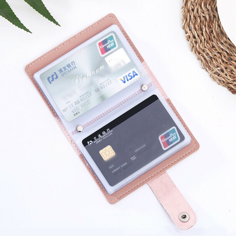 Vrouwen 26 Kaarten Tas Slanke Pu Lederen Id Credit Card Holder Pocket Case Purse Wallet Business