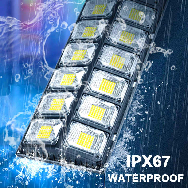 600000 Lumen LED-licht op zonne-energie Buitenverlichting 990 LED-tuinverlichting Grote zonnepaneellampen Waterdichte bewegingssensor-straatverlichting
