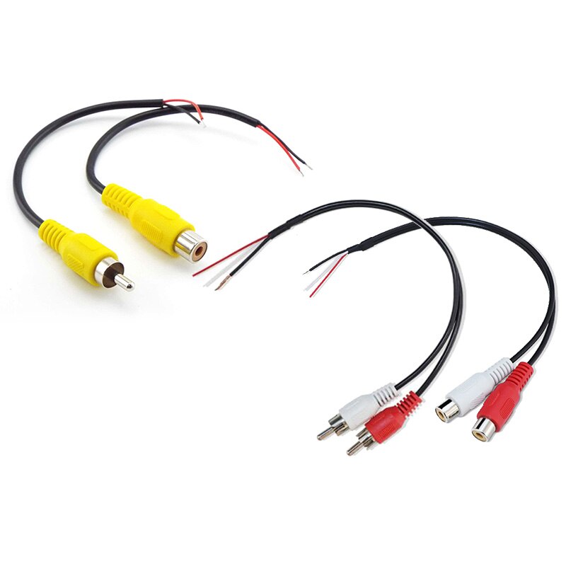 15cm conector do carro rca fêmea/masculino áudio cabo extensão av único vídeo plug estéreo extensão fio diy ferramentas