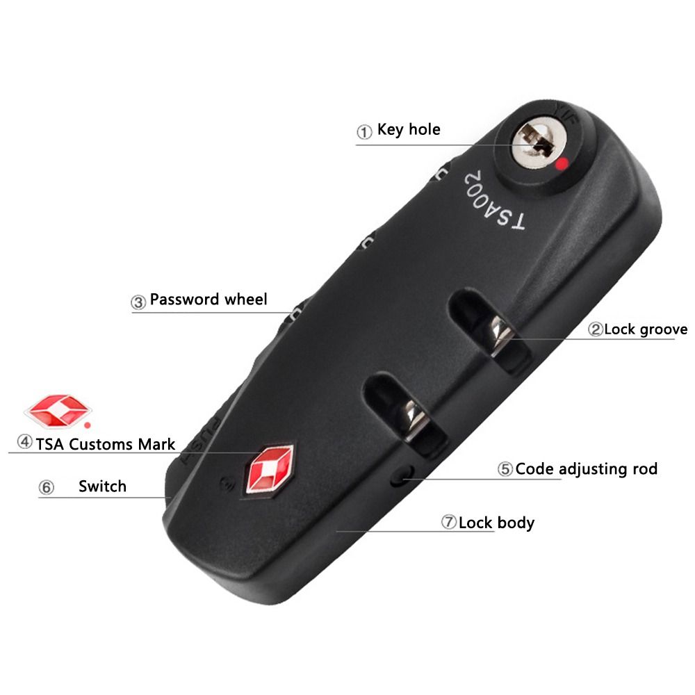 3 Digit Combination Password Lock Steel Wire Security Lock Suitcase Luggage Coded Lock Cupboard Cabinet Locker Padlock Bag Lock