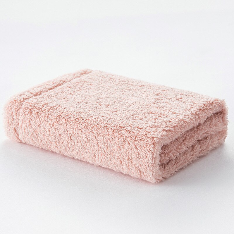 Ansigtshåndklæde i ren bomuld ensfarvet vaskeklud til mænd og kvinder, blød og absorberende 34*34cm: Lyserød