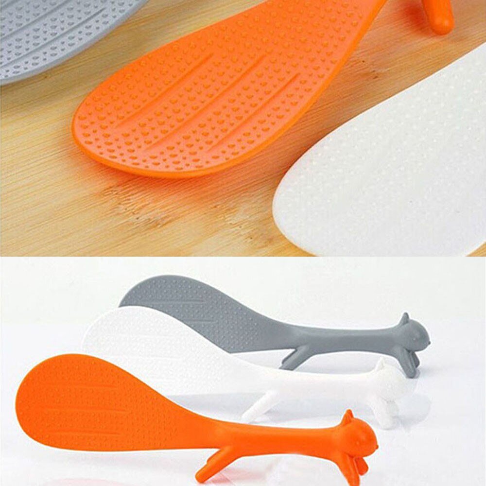Kitchen Tool Korean Cute Lovely Kitchen Supplie Squirrel Shaped Ladle Non Stick Rice Paddle Meal Spoon Special LadlesF96