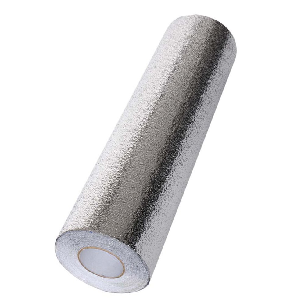 Aluminum Foil Wall Papers Kitchen Oil Stickers Waterproof Moisture Self-Adhesive Kitchen Cabinet Pad Paper Wallpaper: Orange40x5M