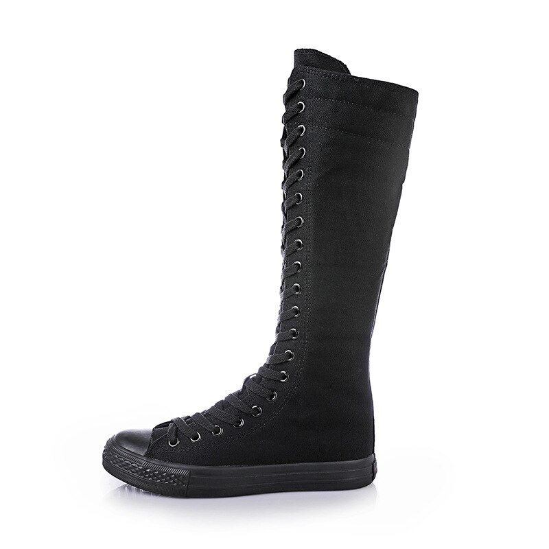chunky platform pu Leather Knee High Boots Women R... – Grandado