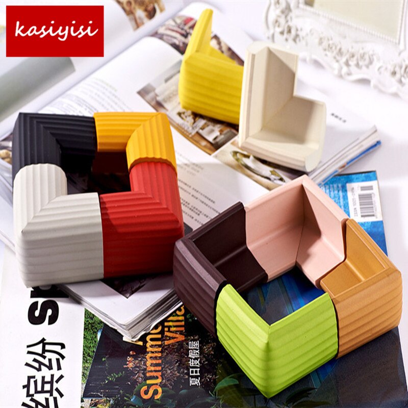 10 Pcs/Lot Stripe Anti Collision Table Angle The Candy Colors Baby Thick L-Shaped Artifact ATRQ0703