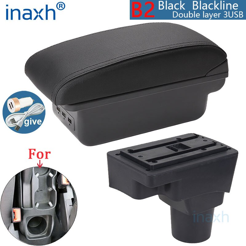 Voor Chevrolet Sonic Armsteun Voor Chevrolet Aveo Armsteun Doos Auto Retrofit Onderdelen Interieur Opbergdoos Auto-onderdelen Usb: B2 Black line 3USB