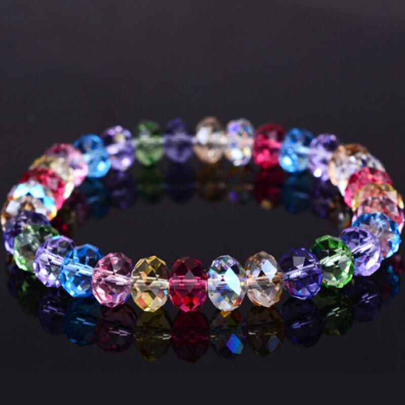 Nueva colorida pulsera con cuentas de cristal para mujeres dulce temperamento pulseras hechas a mano y brazaletes encantos joyería: MC