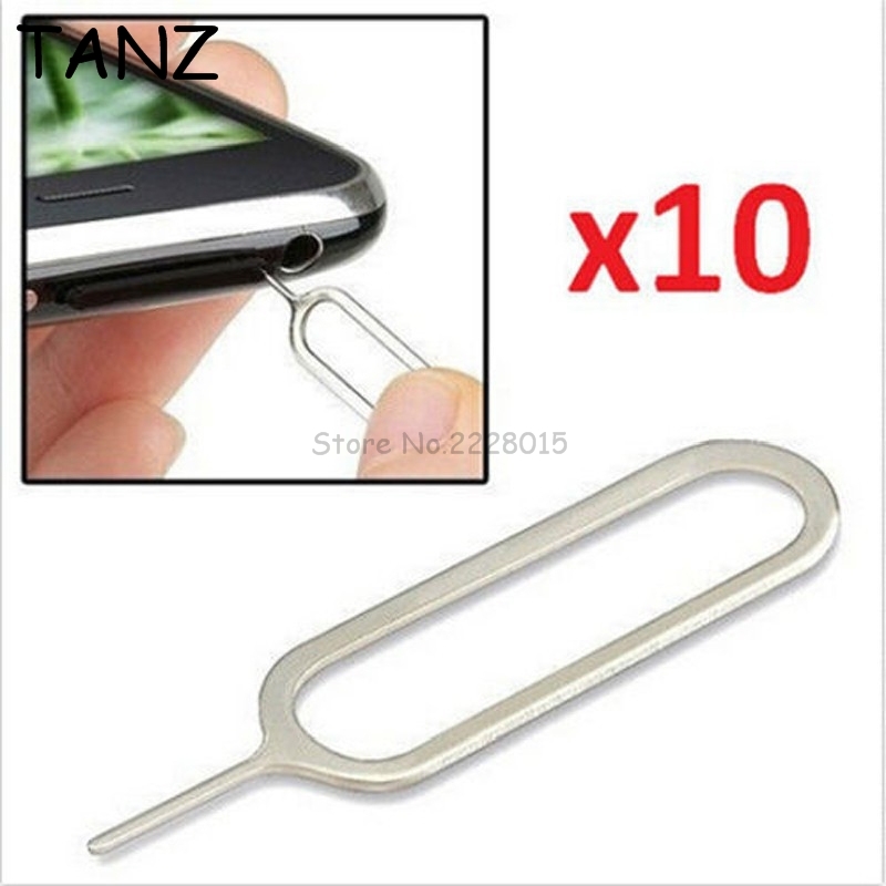 10 stks Metal Sim Card Tray Removal Eject Pin Key Tool Naald Voor iphone 4 5 6s 7 Plus iPad voor samsung Galaxy s7 rand voor Huawei