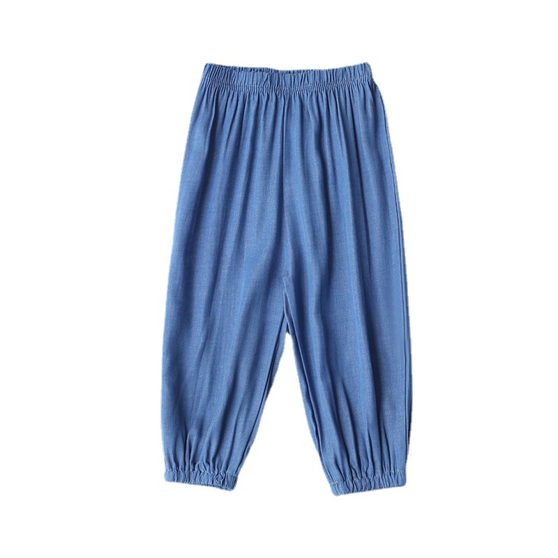 Pantaloni larghi per bambini estivi ragazzi e ragazze pantaloni in cotone blu pantaloni antizanzare per bambini