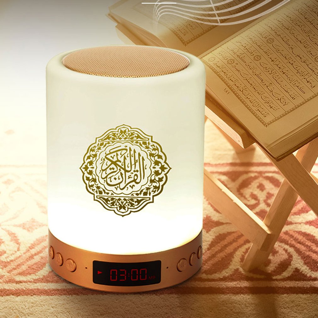 16Gb Geheugen Touch Koran Speaker Lamp Draadloze Bluetooth Mp3 Speler Radio Koran Digitale Moslim Led Azan Klok Night licht Li
