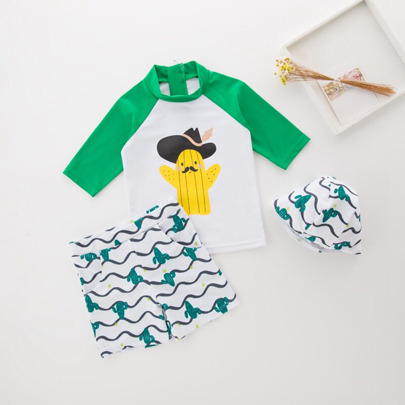 Baby Boy Badmode Shark Dinosaurus Print 3 Stuks Split Kinderen Zwemmen Pak Kinderen Badpak Peuter Jongens Badpak Beachwear