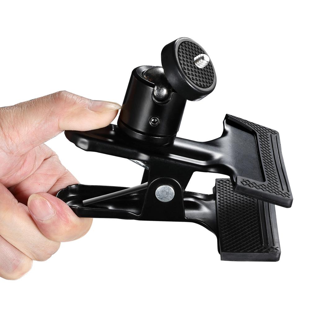 Soonpho kamera blixtklämma klämma fäste med universal standard kulhuvud 1/4 skruv ljus stativ för fotostudio tillbehör