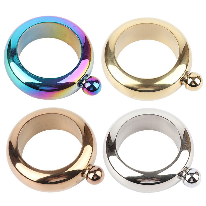 Creatieve Bangle Armband Heupfles Rvs Alcohol Metalen Whiskey Vodka Heupfles Pocket Flagon Chic Drinkware