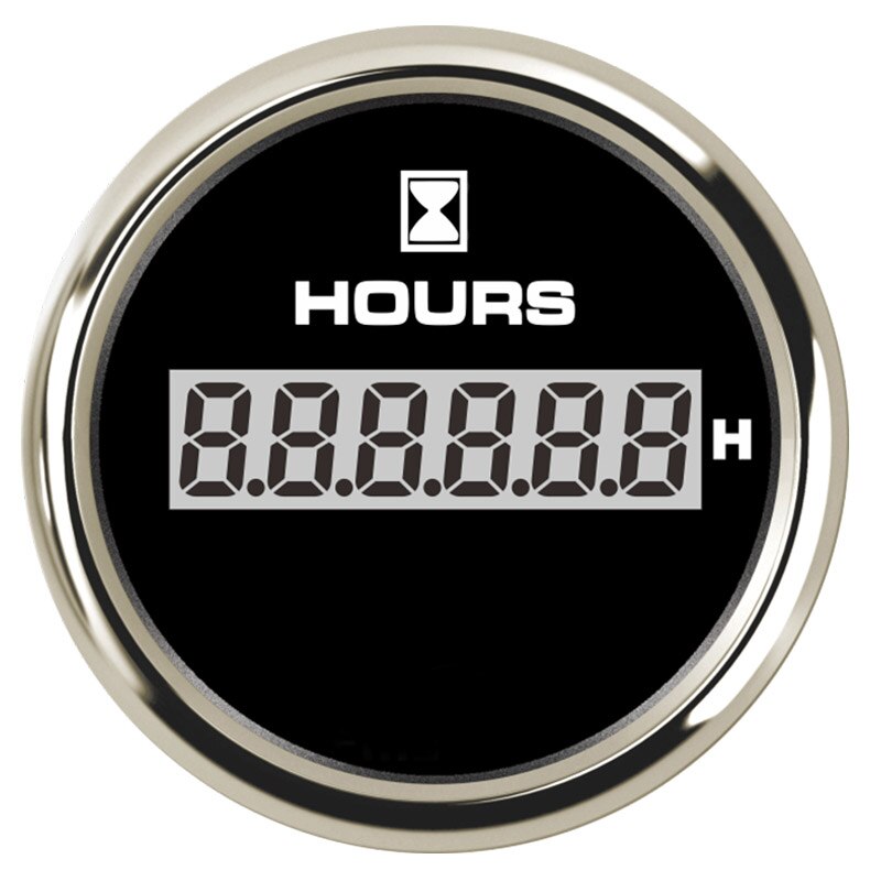 52mm Hour Hourmeter Digital Hour Meter Gauge Counter for Marine Boat Engine 0-99999.9 Range 316L Bezel with 7 color LED backligh: BS