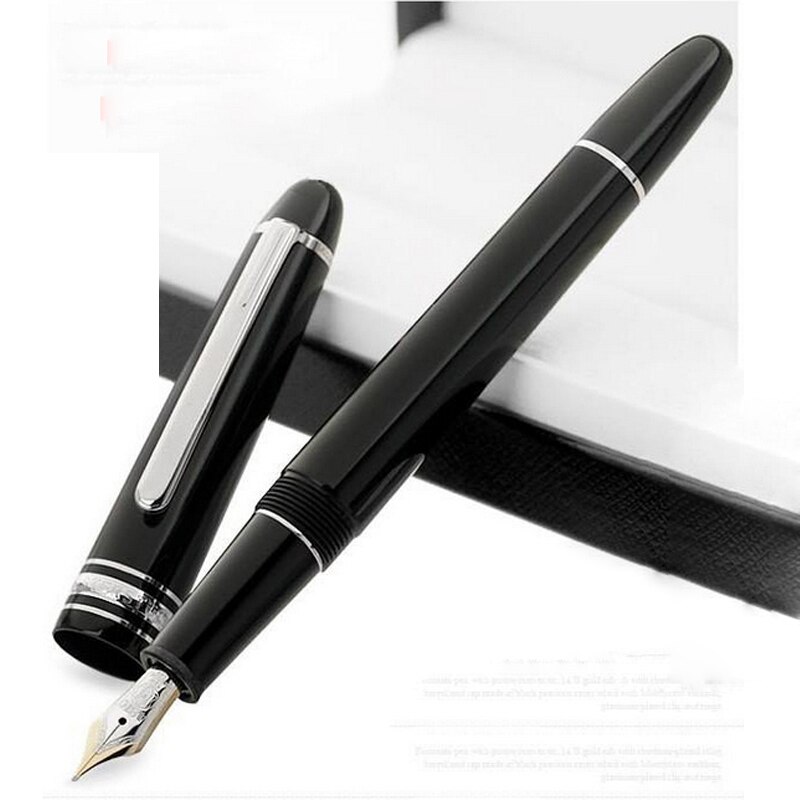 Luxury MB 145 Meisterprice Fountain Pen Black Resin Gold and Silver Ballpoint Signature Roller Ball Pens