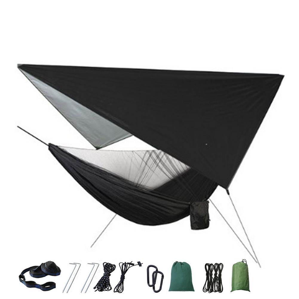 Outdoor Camping Hammock Mosquito Net Beach Tarp Tent Sun Shade Garden Patio Hammock Canopy Bug Net &amp;amp; Rain Fly Tarp Sun Shelter: Navy Blue