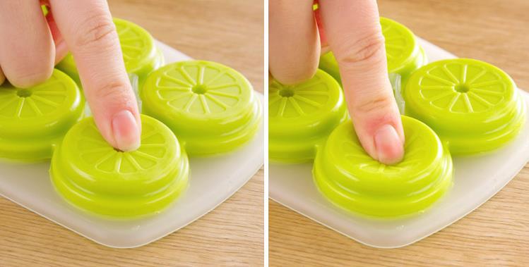 Silicone Ice Cube Lemon Shape Ice Mold Candy Color 12 Grids Ice Cube Tray Thick&Soft Bottom Cooking Tools in Ice Maker