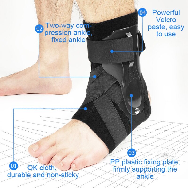 1 Stuks S/M/L Ankle Brace Elastische Compressie Mouwen Sport Relief Pijn Voet Stabilisator Voet Guard zwart