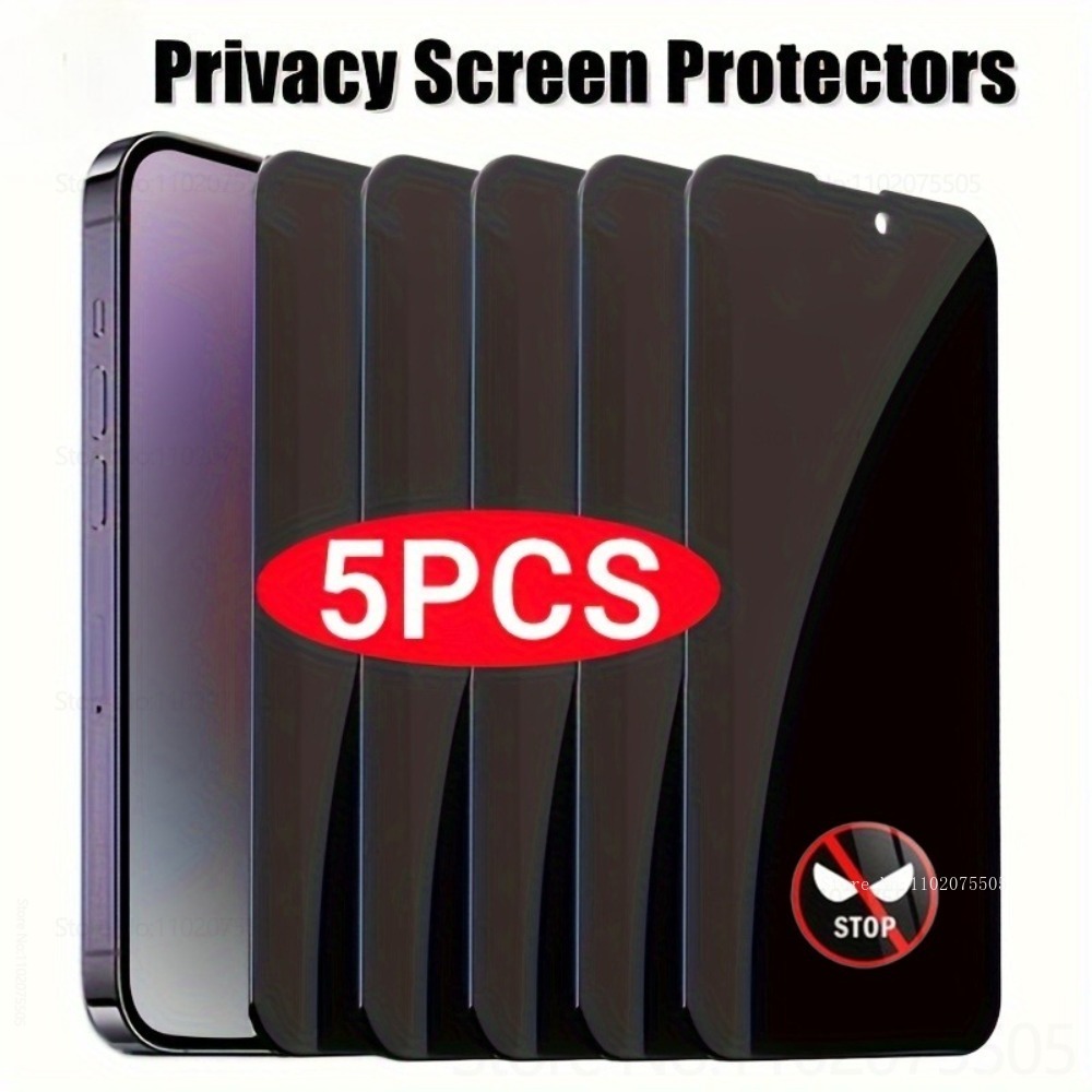 5Pcs Privacy Screen Protector for IPhone 17 Promax 16E 14 Plus 15 Promax Anti-Spy Tempered Glass for IPhone 11 12 Mini 13 Promax