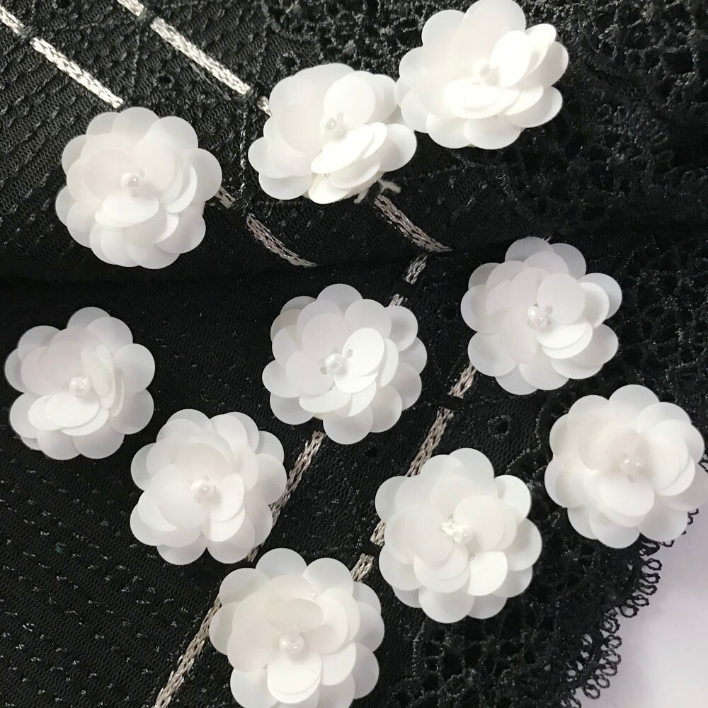 10 Teile/los Pailletten Blumen Patches Nähen Auf Perlen Applique Kleidung DIY Schuhe Taschen Zubehör