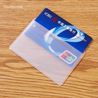 5 stk / lot pvc gennemsigtig kreditkortholder beskytter id-kort visitkortdækning kreditkortbeskyttelsessag: 5 vandret