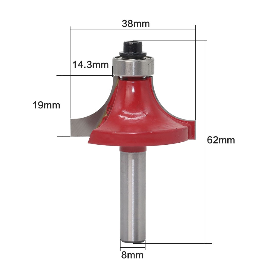 1 stks Frees Frees Set 8mm Hout Cutter Carbide Schacht Mill Houtbewerking Graveren Snijgereedschap