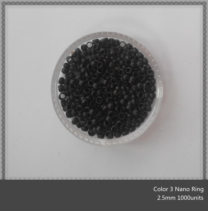 10000 unidades extensión de cabello Nano anillo cuenta 2,5mm Micro anillo herramientas para Nano punta extensión de cabello 8 opciones de Color