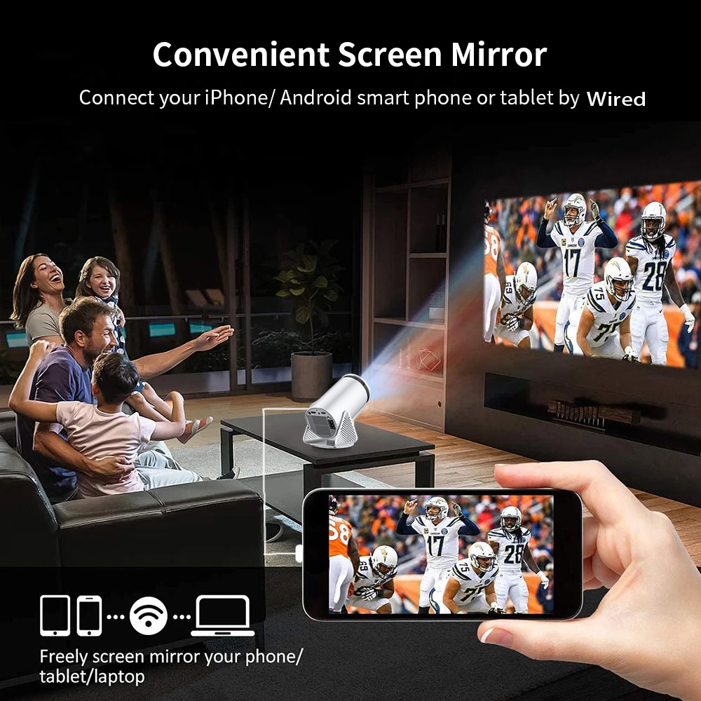 4K Projector H300 Android 11 Portable RK3326 Quad Core BT5.0 1280*720P Home Cinema Dual Wifi6 120ANSI Outdoor Projetor