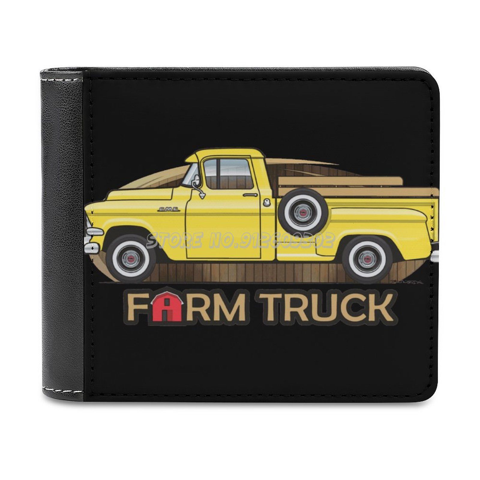 Geel Farm Truck Leather Wallet Credit Card Houder Luxe Portemonnee 55 56 57 1957 1956 1955 Gmc Pickup Truck Y serie 100 150: Default Title