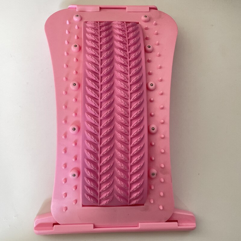 Magnetic Therapy Back Massager Stretcher Neck Stretch Tools Massage Cervical Pillow Lumbar Spine Support Corrector pain Relief: Pink