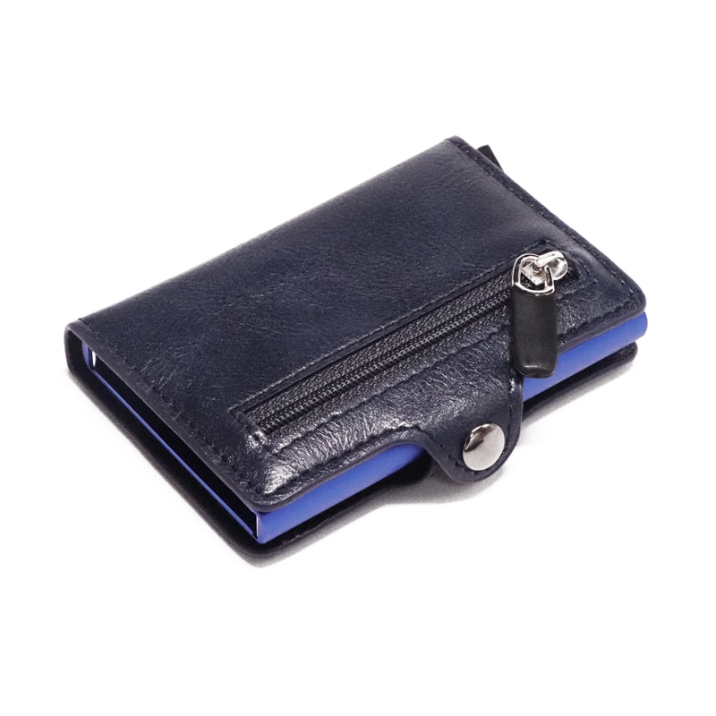 PU Leather Metal Credit Card Holder Single Box Card Case Women and Men RFID Wallets Business ID Holder
