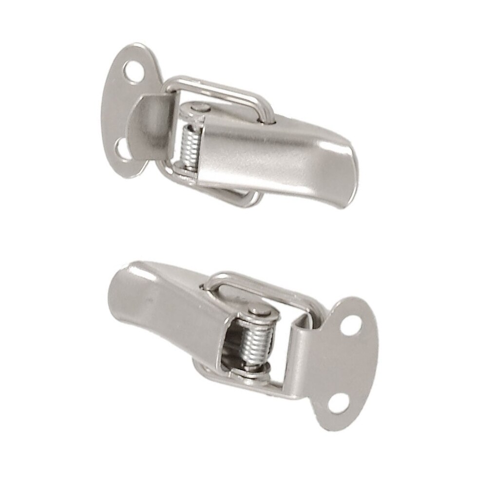 1.6" Long Silver Tone Metal Pull Down Loop Draw Latch 2 Pcs