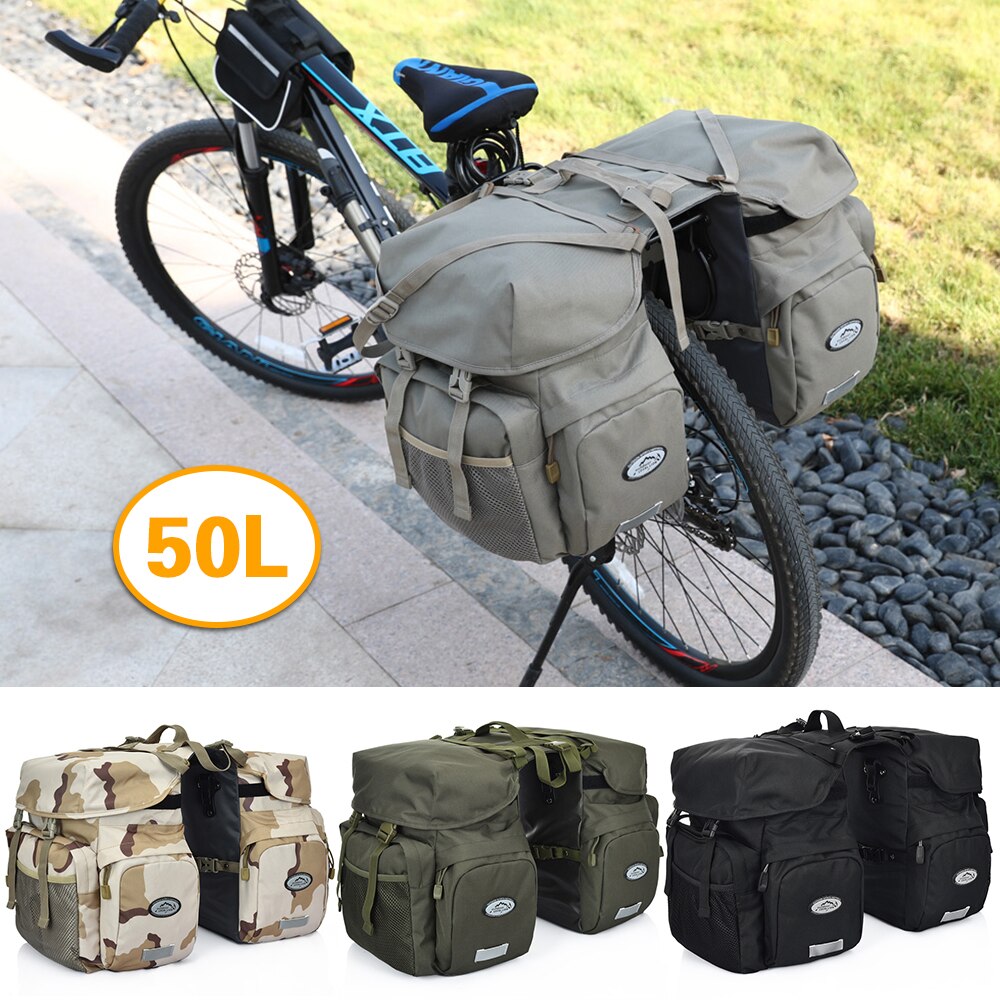 50L Fietstassen Tas Waterdichte Rear Seat Fietstas Kofferbak Zakken Zadeltas Met Regenhoes Voor Travel Camping
