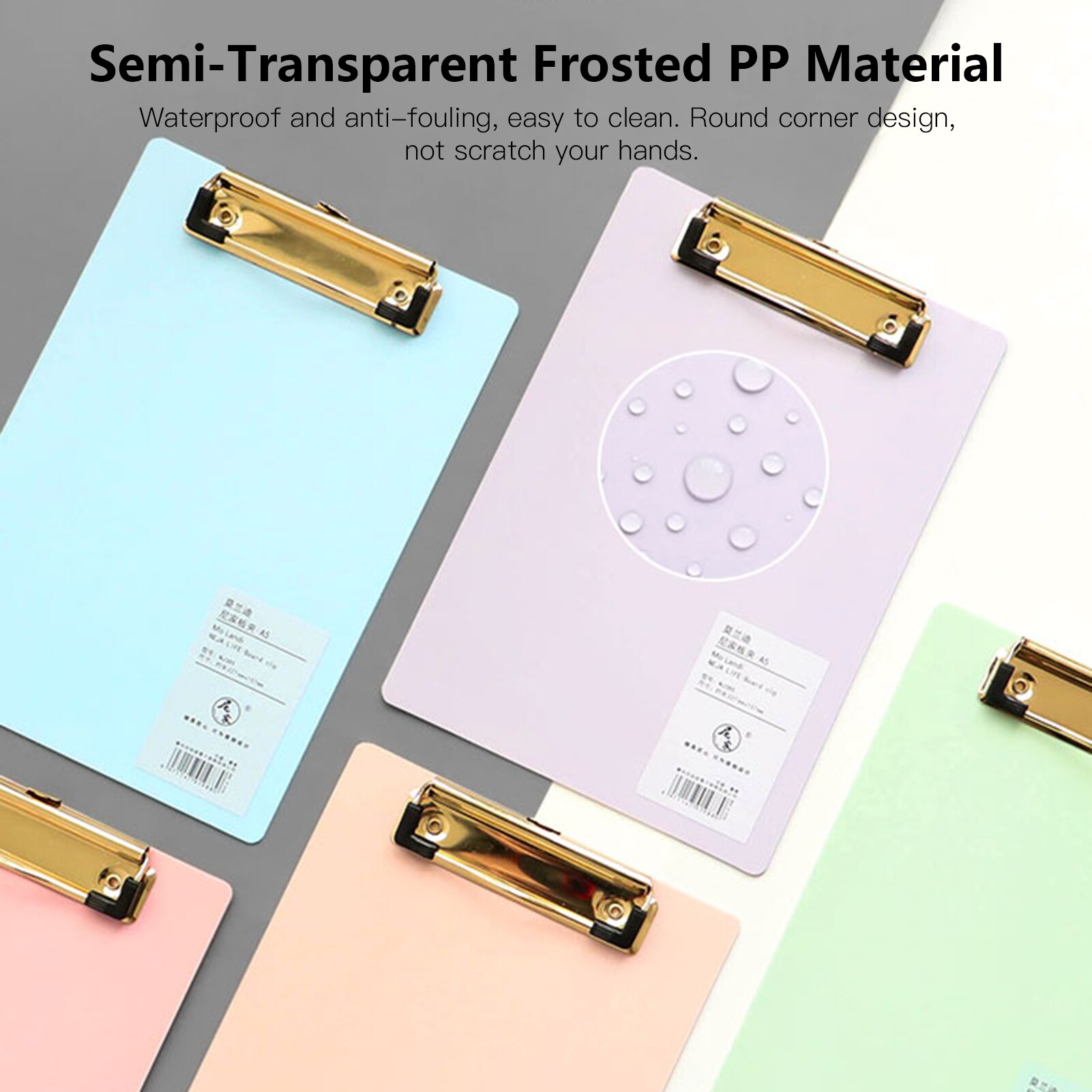 A4 Plastic Clipboard Hardboard Writing Pad Profile Clip with Hanging Hole for Students School Office