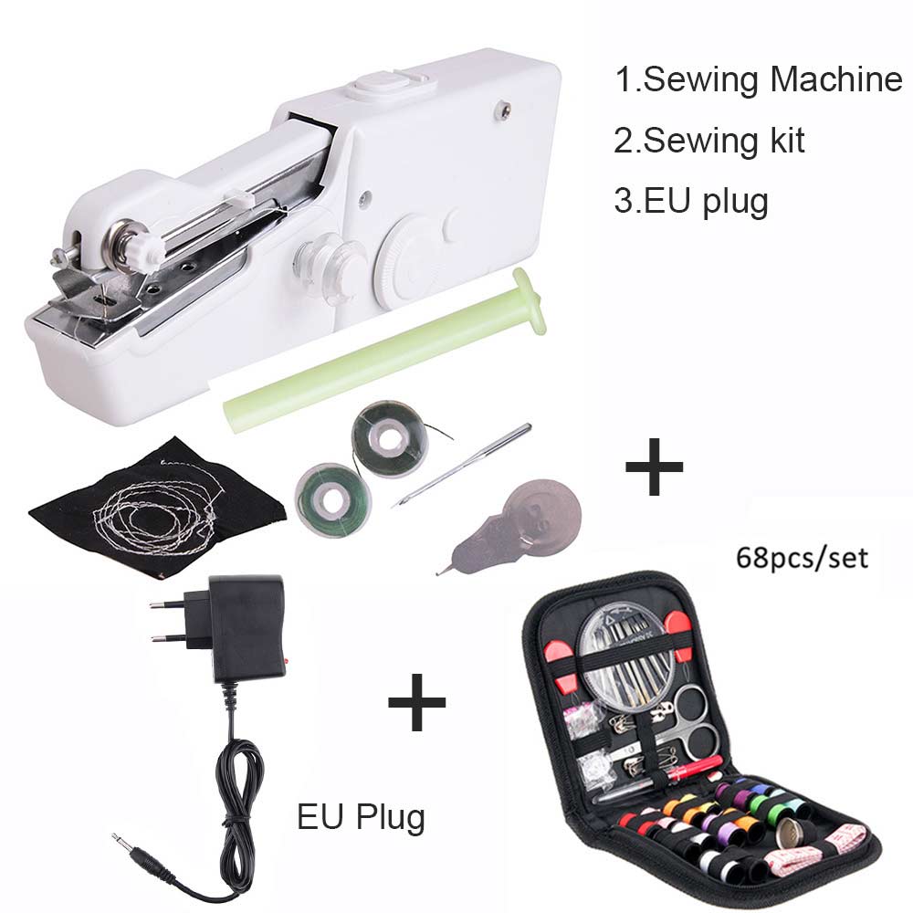 Mini máquina de coser manual portátil para el hogar, conjunto de punto de cruz eléctrico inalámbrico, reparaciones rápidas, costura de ropa DIY: Sewing set