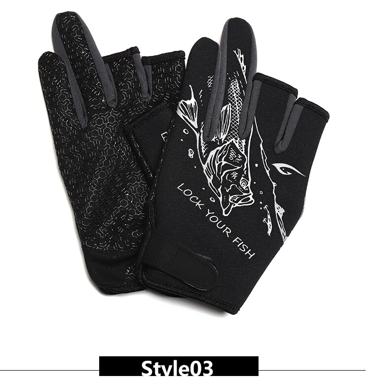 Angeln Handschuhe Drei Finger Geschnitten Wasserdicht Verschleiß-beständig Stoff Tau Handschuhe Angeln Anti-Unterhose Drei Finger Männer: Stil03 / M