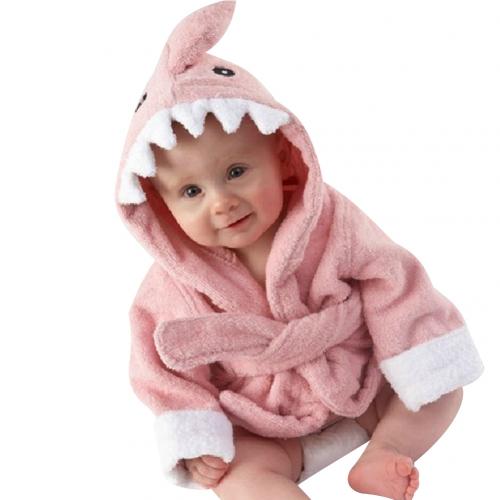 Cute animal shape baby bath towel baby bathrobe cotton children bathrobe moon photo clothes Bathrobe Bath Towel: Shark