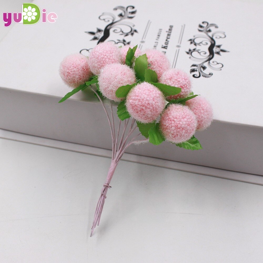10 Stks/partij Kleine Boeket Kunstbloemen Meeldraden Cherry Berry Kerst Festival Party Decor: Roze