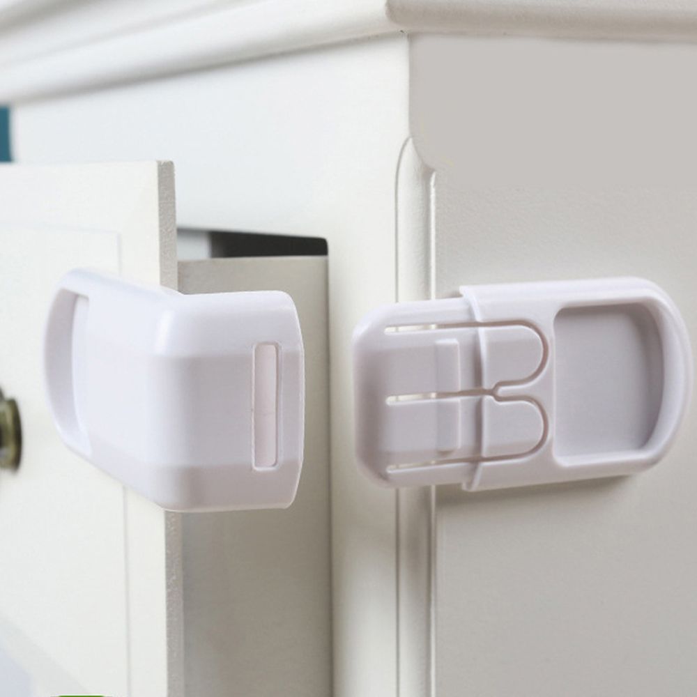2pcs Plastic Baby Kids Safety Lock Self Adhesive Drawer Cupboard Cabinet Wardrobe Door Fridge Safe Locks Adjustable Baby Care