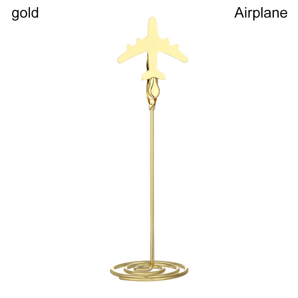 Note Holder Photo Holder Stands Table Number Holders Paper Menu Clips Place Card Moon Stars Shape Message Clip: G-Airplane