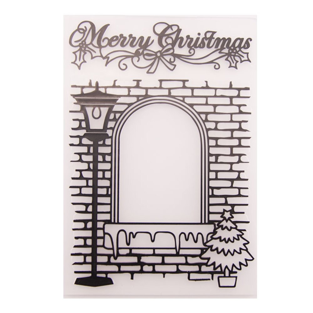 God jul fönsterbräda gatlykta träd prägling mappar för gör-det-själv scrapbooking pappershantverk/korttillverkning dekorationstillbehör