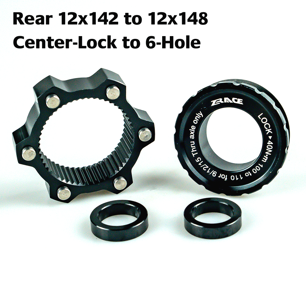 ZRACE Center-Lock for 6-Hole, 15x100 to 15x110, 12x142 to 12x148, Center Lock Hub Boost Adapter, CenterLock for brake disc: Rear