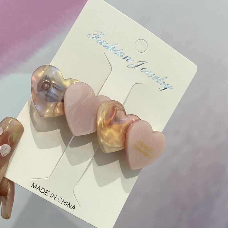 Pinzas para el pelo con forma de corazón de acetato de Corea para mujer Rosas pasador de pelo para mujer clip estrella horquillas pelo mujer decorativas leopardo pasadores de pelo para mujer broche para cabello: Gris