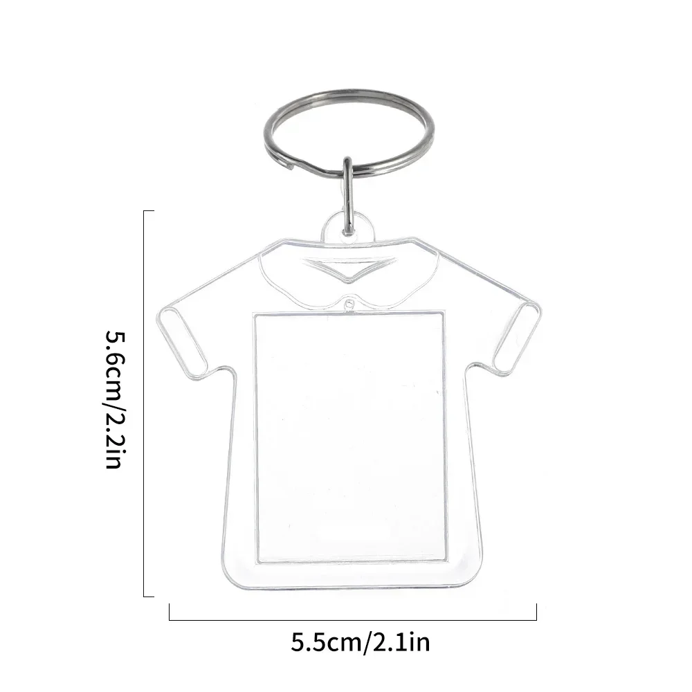 Klarer Acryl-Fotorahmen-Schlüsselanhänger, Foto-Einsatz, Schlüsselanhänger, blanko, rechteckig, DIY-Schlüsselanhänger, Bilderrahmen-Schlüsselanhänger mit geteiltem Ring: Grün / Schwarz