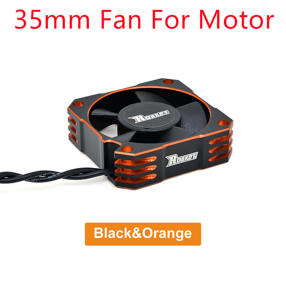 Rocket RC Fan 25mm 30mm 35mm 40mm 50mm SURPASS HOBBY Heat Dissipation Cooling Fan for for 1/10 1/8 RC Car Brushless Motor: Orange