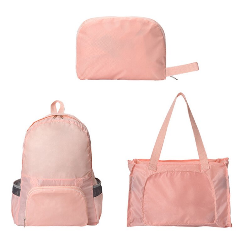 Opvouwbare Tweeërlei Gebruik Rugzak Ultralight Fietsen Marathon Rugzak Voor Vrouwen Mannen Waterdichte Outdoor Gym Vouwen Rugzak: Pink