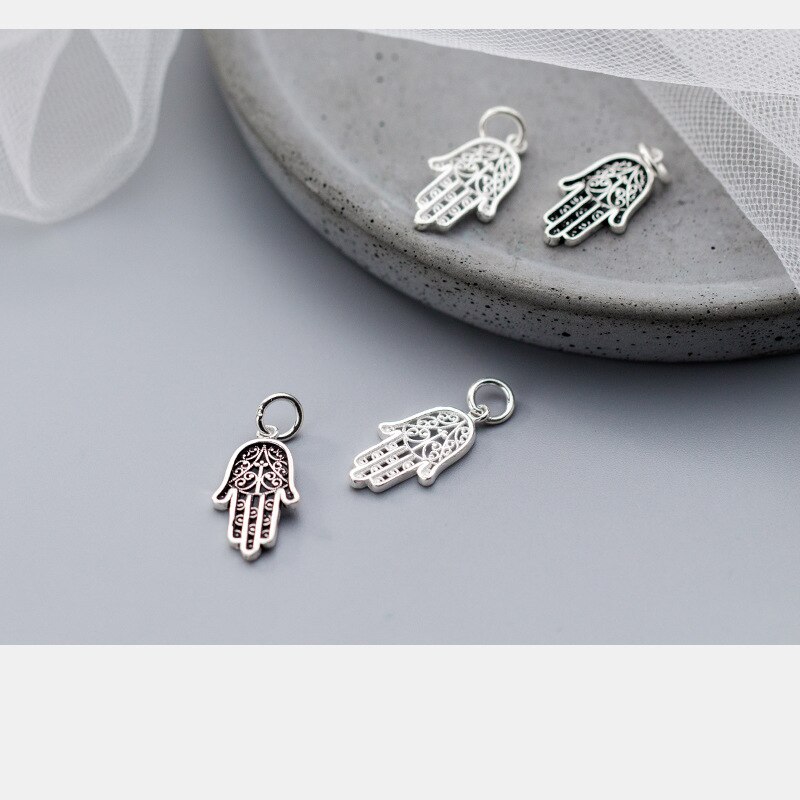 Uqbing Zilver Hollow Fatima Hand Vrouwen Charms Hanger Voor Diy Charms Armband Kettingen Sieraden Accessoires